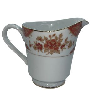 MIKASA FINE CHINA EMPRESS CREAMER L6009 BURNT ORANGE, TAN AND GOLD VINTAGE
